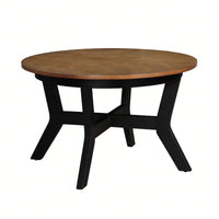 32-Inch Solid Wood And MDF Round Mid-Century Farmhouse Coffee Table