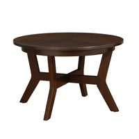 32-Inch Solid Wood And MDF Round Mid-Century Farmhouse Coffee Table