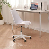 Compact Ergonomic Rolling Desk Chair for Small Spaces Adjustable Swivel Task Chair Lightweight Durable Polypropylene