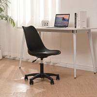 Compact Ergonomic Rolling Desk Chair for Small Spaces Adjustable Swivel Task Chair Lightweight Durable Polypropylene