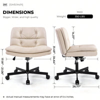 Ergonomic Armless Swivel Desk Chair for Home Office Adjustable Comfortable Sturdy Multi-Use Design