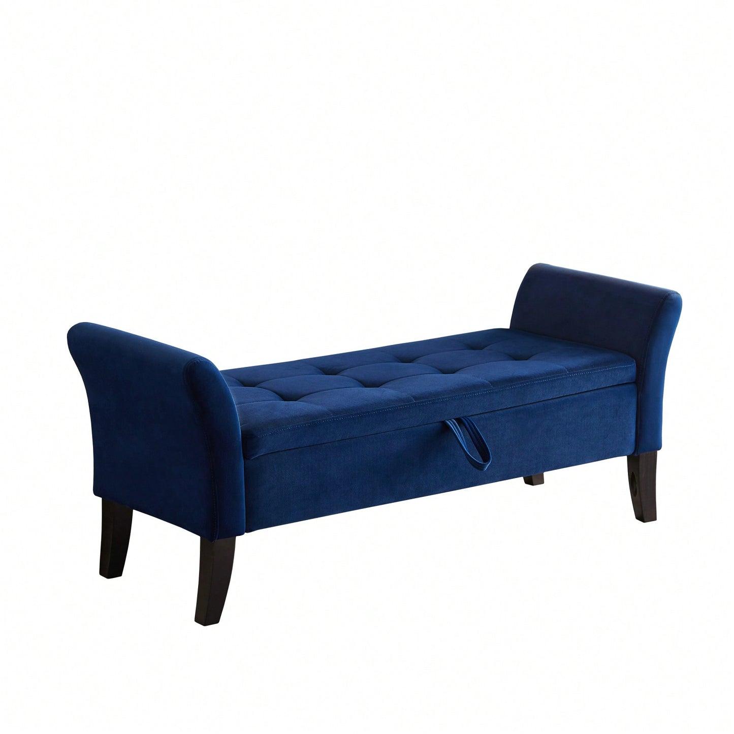 Bed Bench With Storage Navy Blue Velvet