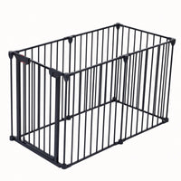 Configurable 6 Panel Metal Safety Gate for Pets and Kids - Versatile Play Yard and Barrier with Walk Through Door for Stairs and Fireplaces