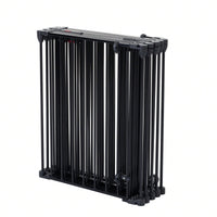 Configurable 6 Panel Metal Safety Gate for Pets and Kids - Versatile Play Yard and Barrier with Walk Through Door for Stairs and Fireplaces
