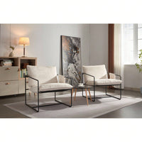 Upholstered Hanging Armchair With Metal Frame And Crushed Foam Cushions For Living Room And Bedroom