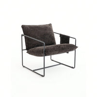 Upholstered Hanging Armchair With Metal Frame And Crushed Foam Cushions For Living Room And Bedroom