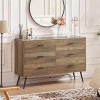 6 Drawer Dresser and TV Stand with Large Storage for Bedroom and Hallway 47.2W x 15.7D x 31.5H