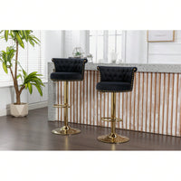 Adjustable Swivel Bar Stools Set of 2 with Footrest for Kitchen and Dining Room Comfortable Sturdy Frame Easy Assembly