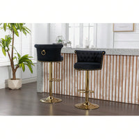 Adjustable Swivel Bar Stools Set of 2 with Footrest for Kitchen and Dining Room Comfortable Sturdy Frame Easy Assembly