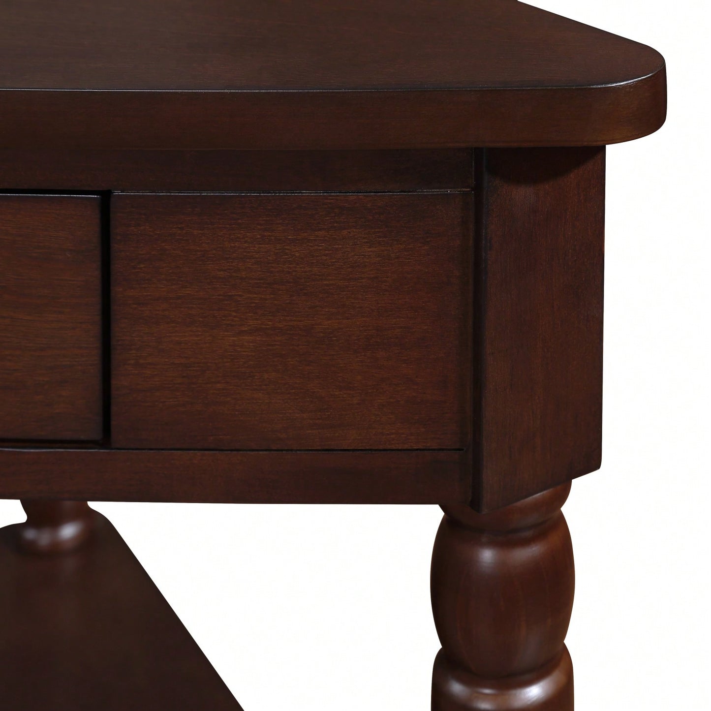 Small Triangle Corner Table with 3 Tiers Solid Wood Legs Space Saving Design Waterproof Milk White Finish