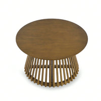 Nordic Minimalist Solid Wood Coffee Table with Birch Veneer and Rubber Legs for Home and Office