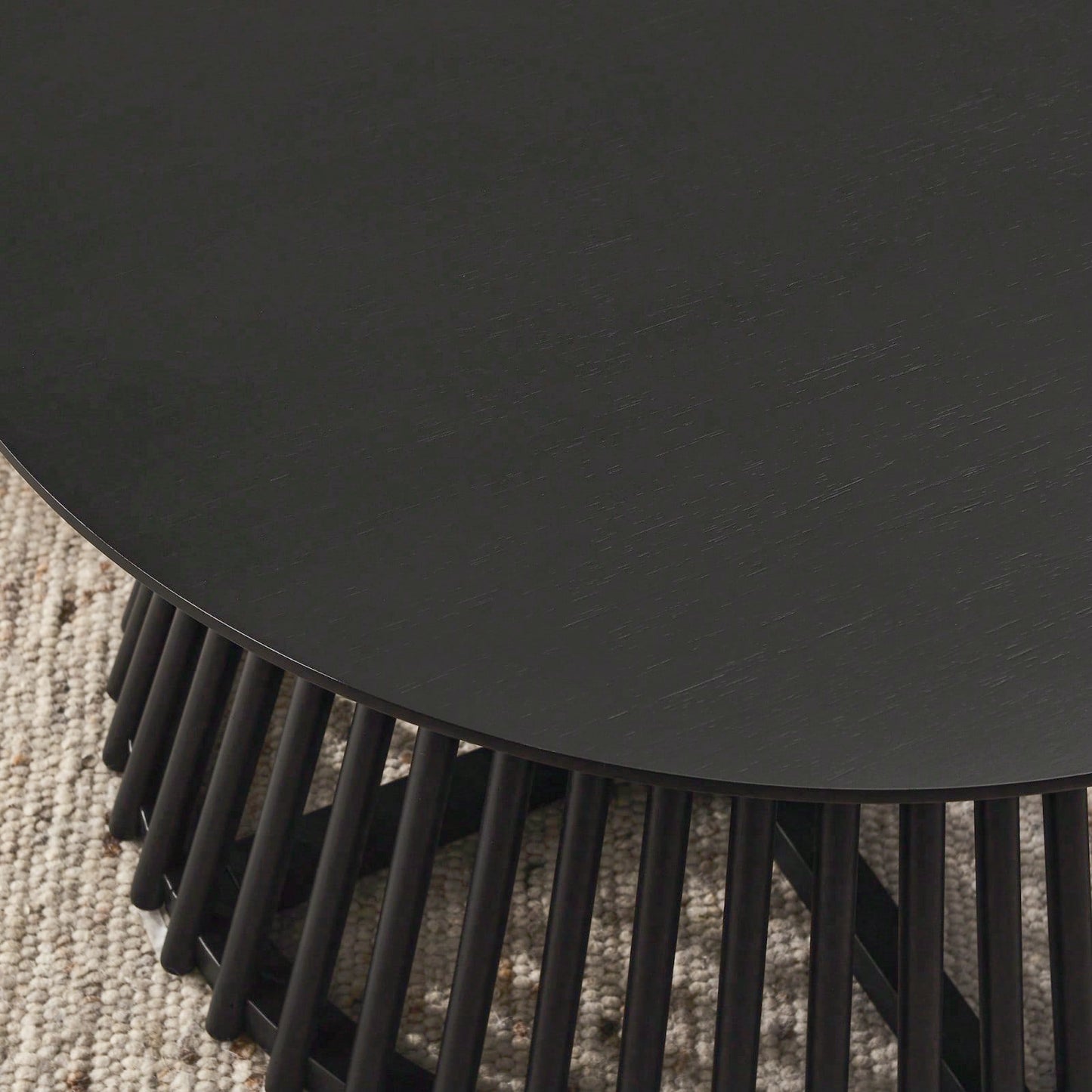 Nordic Minimalist Solid Wood Coffee Table with Birch Veneer and Rubber Legs for Home and Office