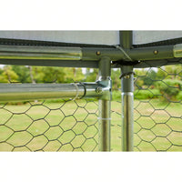 Large Metal Chicken Coop Hexagonal Steel Wire Mesh Outdoor House For Ducks, Rabbits, Sheep, Birds - Waterproof And UV Resistant (13.1*8.6ft)