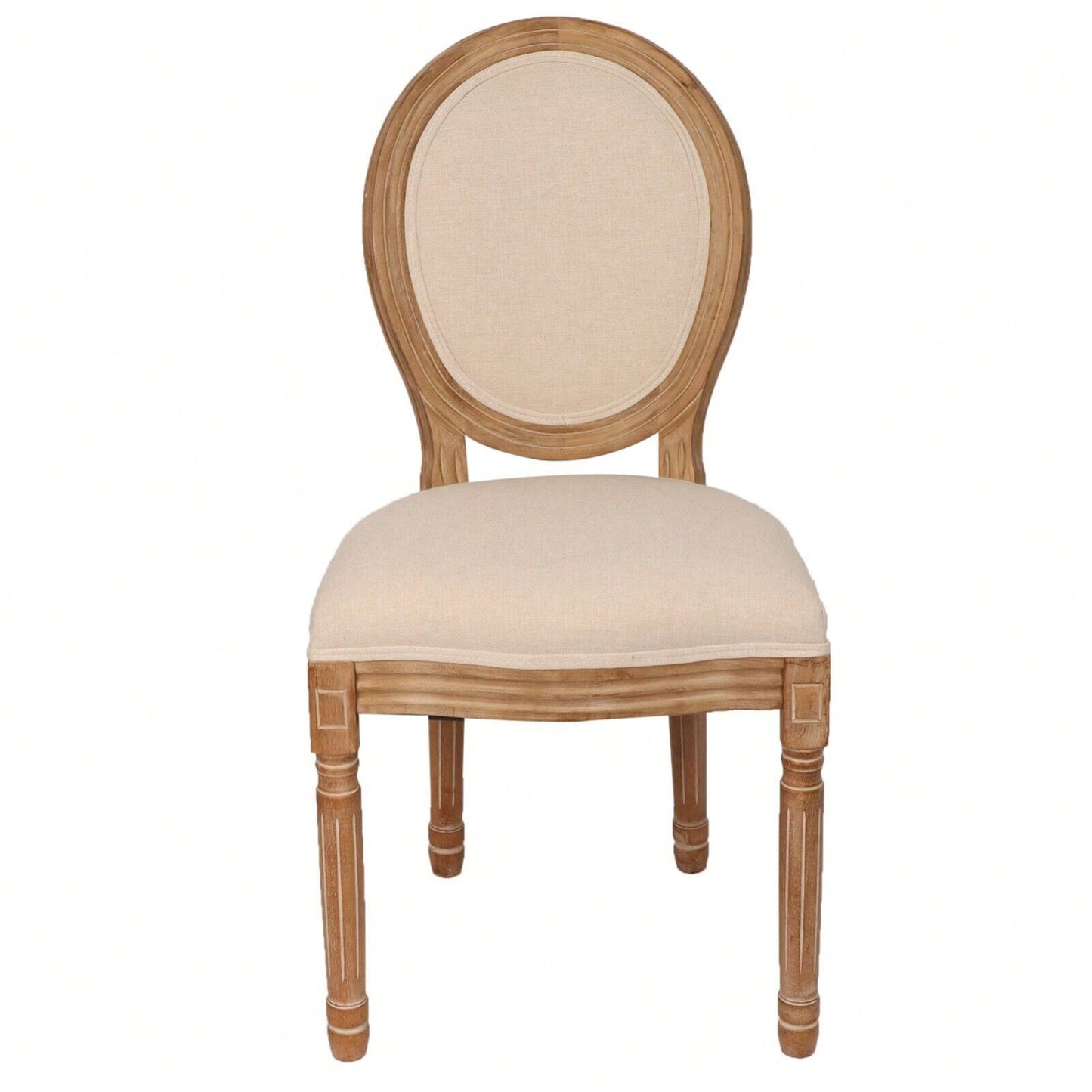French Country Dining Chairs With Round Back Set Of 2, Upholstered, Solid Wood Legs, Accent Side Chairs For Living Room, Wedding Event