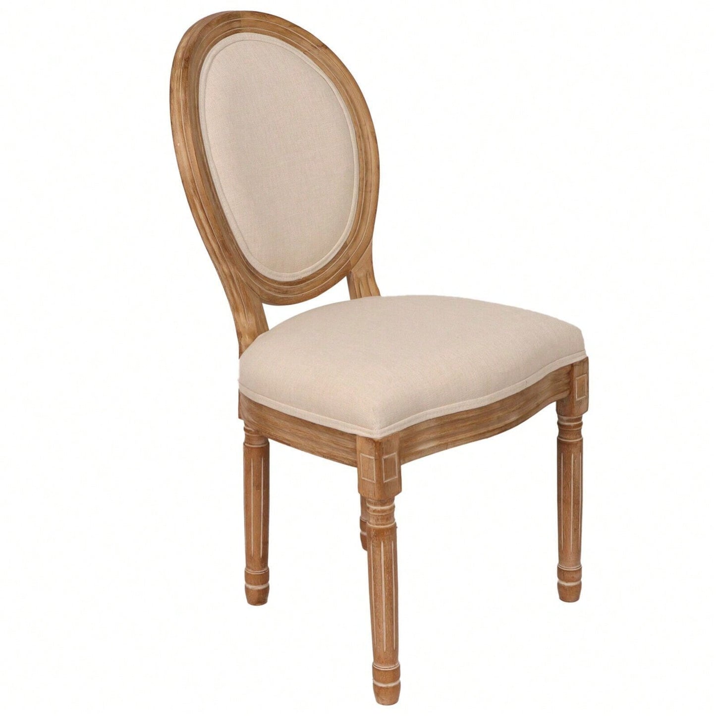 French Country Dining Chairs With Round Back Set Of 2, Upholstered, Solid Wood Legs, Accent Side Chairs For Living Room, Wedding Event