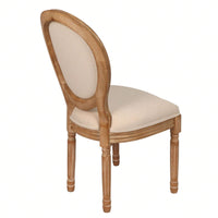 French Country Dining Chairs With Round Back Set Of 2, Upholstered, Solid Wood Legs, Accent Side Chairs For Living Room, Wedding Event