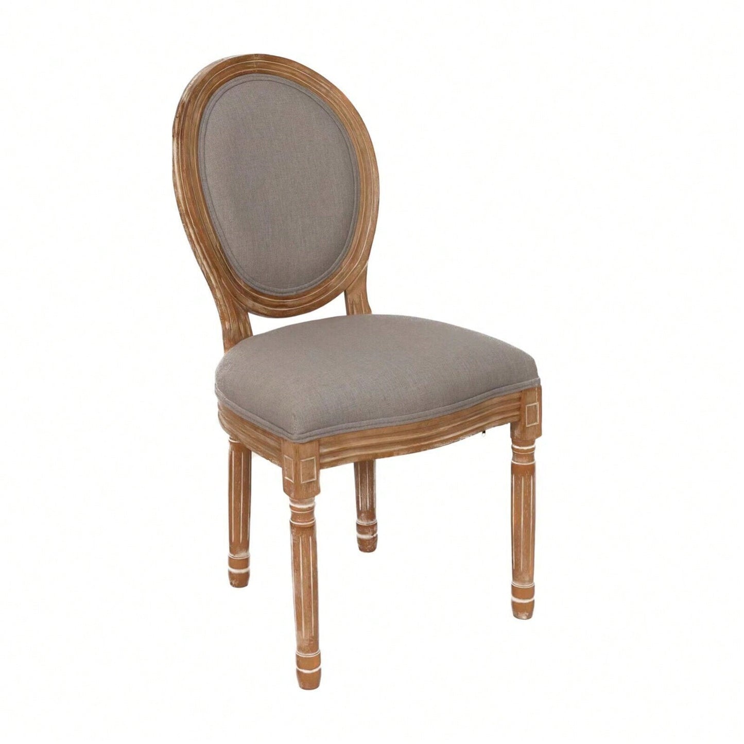 French Country Dining Chairs With Round Back Set Of 2, Upholstered, Solid Wood Legs, Accent Side Chairs For Living Room, Wedding Event