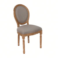 French Country Dining Chairs With Round Back Set Of 2, Upholstered, Solid Wood Legs, Accent Side Chairs For Living Room, Wedding Event