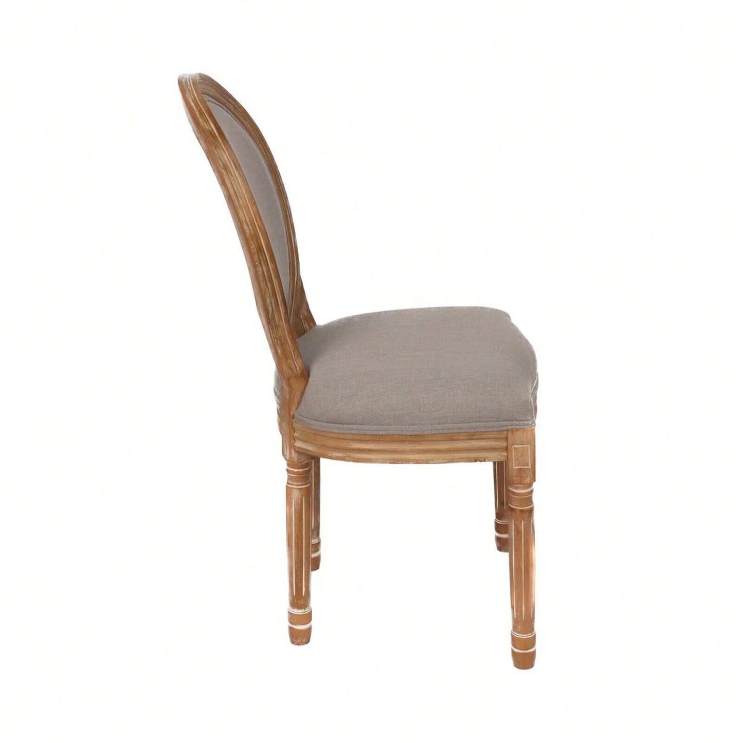 French Country Dining Chairs With Round Back Set Of 2, Upholstered, Solid Wood Legs, Accent Side Chairs For Living Room, Wedding Event
