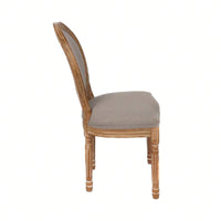 French Country Dining Chairs With Round Back Set Of 2, Upholstered, Solid Wood Legs, Accent Side Chairs For Living Room, Wedding Event