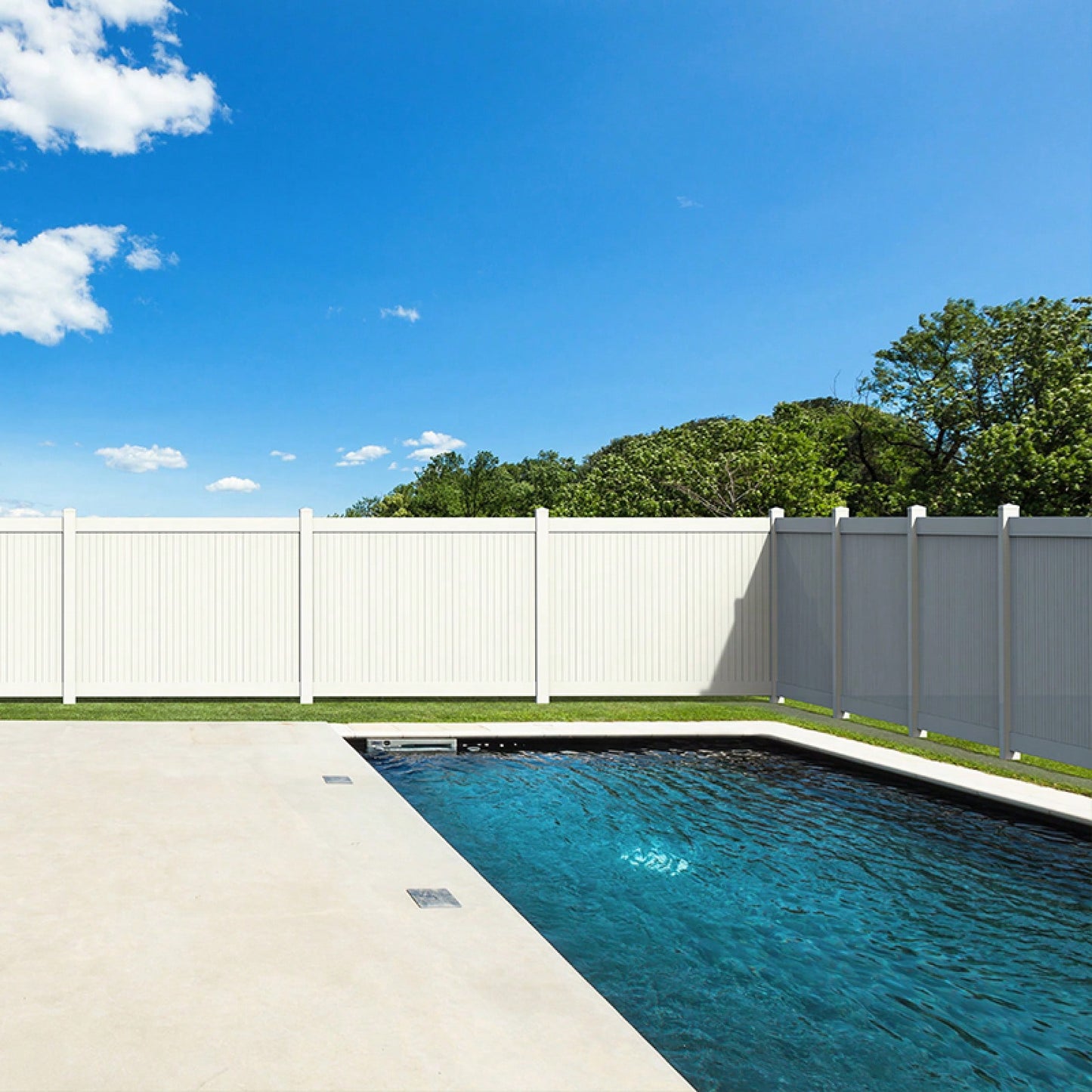 Privacy Fence Panels 6ft.H X 6ft.W White Vinyl Fence Set Of 2 Pcs - DIY-Friendly Professional-Grade Weather-Resistant Fencing Solution