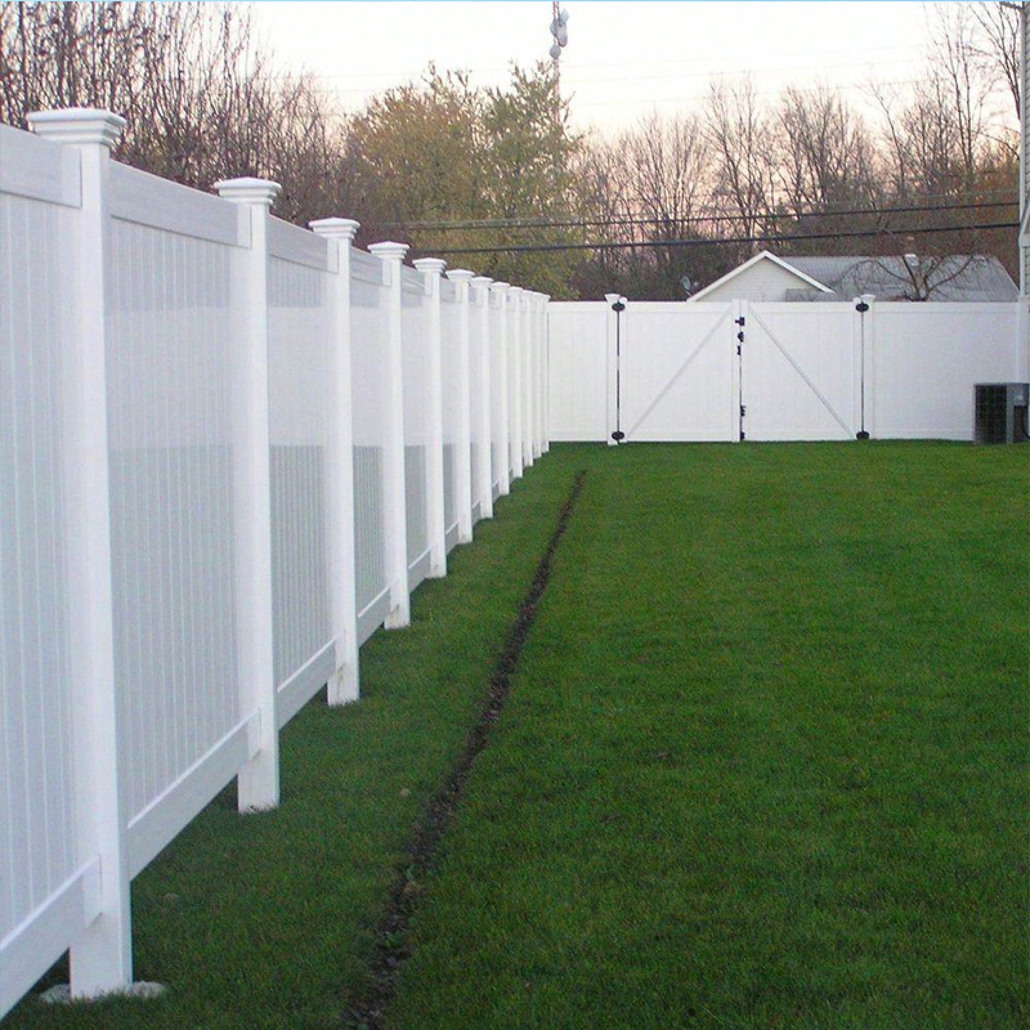 Privacy Fence Panels 6ft.H X 6ft.W White Vinyl Fence Set Of 2 Pcs - DIY-Friendly Professional-Grade Weather-Resistant Fencing Solution