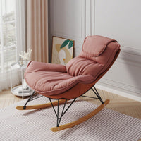 Light Luxury Single Rocking Chair for Balcony Leisure Area Comfortable Breathable Detachable Washable Cushion