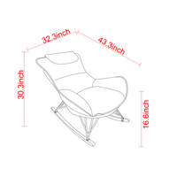 Light Luxury Single Rocking Chair for Balcony Leisure Area Comfortable Breathable Detachable Washable Cushion