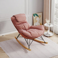 Light Luxury Single Rocking Chair for Balcony Leisure Area Comfortable Breathable Detachable Washable Cushion