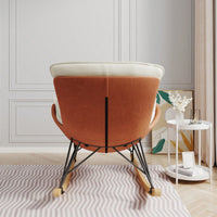 Light Luxury Single Rocking Chair for Balcony Leisure Area Comfortable Breathable Detachable Washable Cushion
