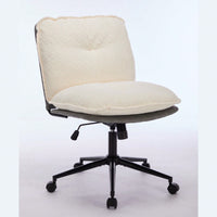 Elegant Adjustable Oversize Cross Chair with Wheels 360° Swivel for Home Office Small Spaces Dressing Room Living Room