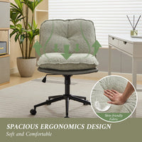 Elegant Adjustable Oversize Cross Chair with Wheels 360° Swivel for Home Office Small Spaces Dressing Room Living Room