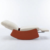 Modern Upholstered Rocking Chair Recliner with Footrest for Nursery and Living Room Relaxation