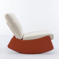 Modern Upholstered Rocking Chair Recliner with Footrest for Nursery and Living Room Relaxation