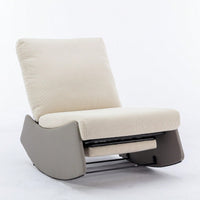 Modern Upholstered Rocking Chair Recliner with Footrest for Nursery and Living Room Relaxation