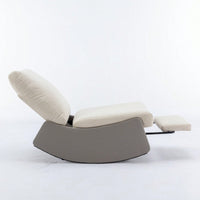 Modern Upholstered Rocking Chair Recliner with Footrest for Nursery and Living Room Relaxation