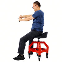 Pneumatic 360 Degree Swivel Mechanics Rolling Creeper Seat Heavy Duty Rolling Mechanics Stool Shop Stool With Casters