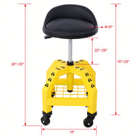 Pneumatic 360 Degree Swivel Mechanics Rolling Creeper Seat Heavy Duty Rolling Mechanics Stool Shop Stool With Casters