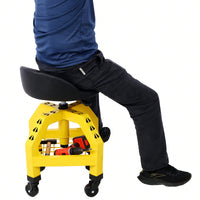 Pneumatic 360 Degree Swivel Mechanics Rolling Creeper Seat Heavy Duty Rolling Mechanics Stool Shop Stool With Casters