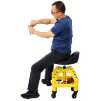 Pneumatic 360 Degree Swivel Mechanics Rolling Creeper Seat Heavy Duty Rolling Mechanics Stool Shop Stool With Casters