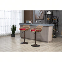 Swivel Bar Stools Set Of 2 Adjustable Counter Height Chairs With Footrest For Kitchen, Dining Room - Vintage Style Retro Barstools