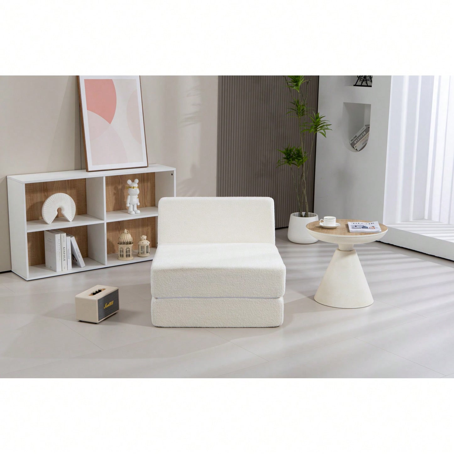 Folding Sofa Bed Couch Unfold For Comfortable Nap Modular Play Couch For Living Room The Office Room Playroom White Color