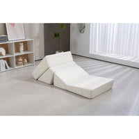 Folding Sofa Bed Couch Unfold For Comfortable Nap Modular Play Couch For Living Room The Office Room Playroom White Color