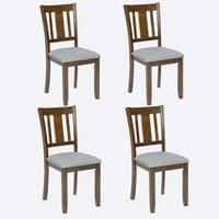 Wooden Dining Chairs Set Of 4, Kitchen Chair With Padded Seat, Upholstered Side Chair For Dining Room, Living Room