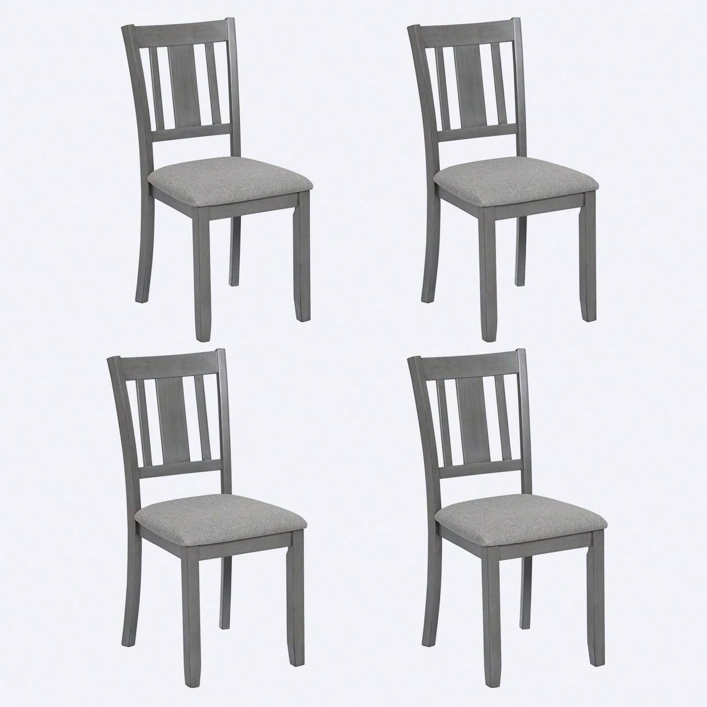 Wooden Dining Chairs Set Of 4, Kitchen Chair With Padded Seat, Upholstered Side Chair For Dining Room, Living Room