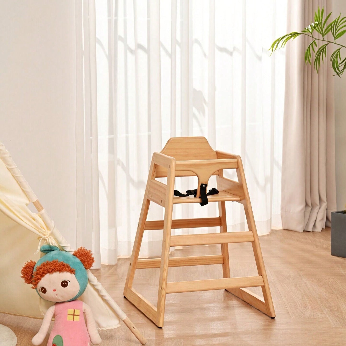 Wooden Double Solid Wood Feeding, Eat & Grow Portable High Chair In For Babies And Kids, Easy To Clean And Durable Booster Chair