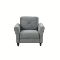 Stylish Fabric Single Seat Sofa Chair with Tufted Cushions and Flared Arms for Comfortable Living Room Support