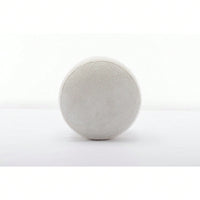 Soft White Boucle Ottoman Footrest Stool for Living Room Foam Filled Wooden Frame 16.93 x 16.93 x 18.5 No Assembly Required