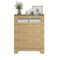 Modern 4 Drawer Wood Dresser for Bedroom and Nursery - Spacious Storage Organizer for Living Room and Kids Room