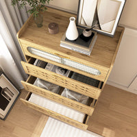 Modern 4 Drawer Wood Dresser for Bedroom and Nursery - Spacious Storage Organizer for Living Room and Kids Room